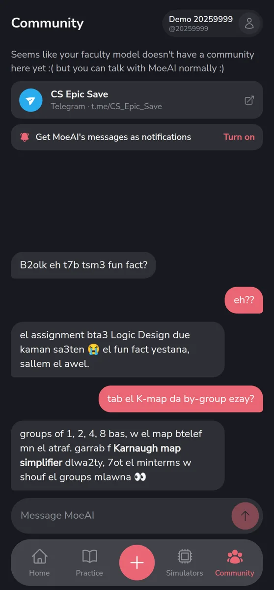 Chatting with MoeAI